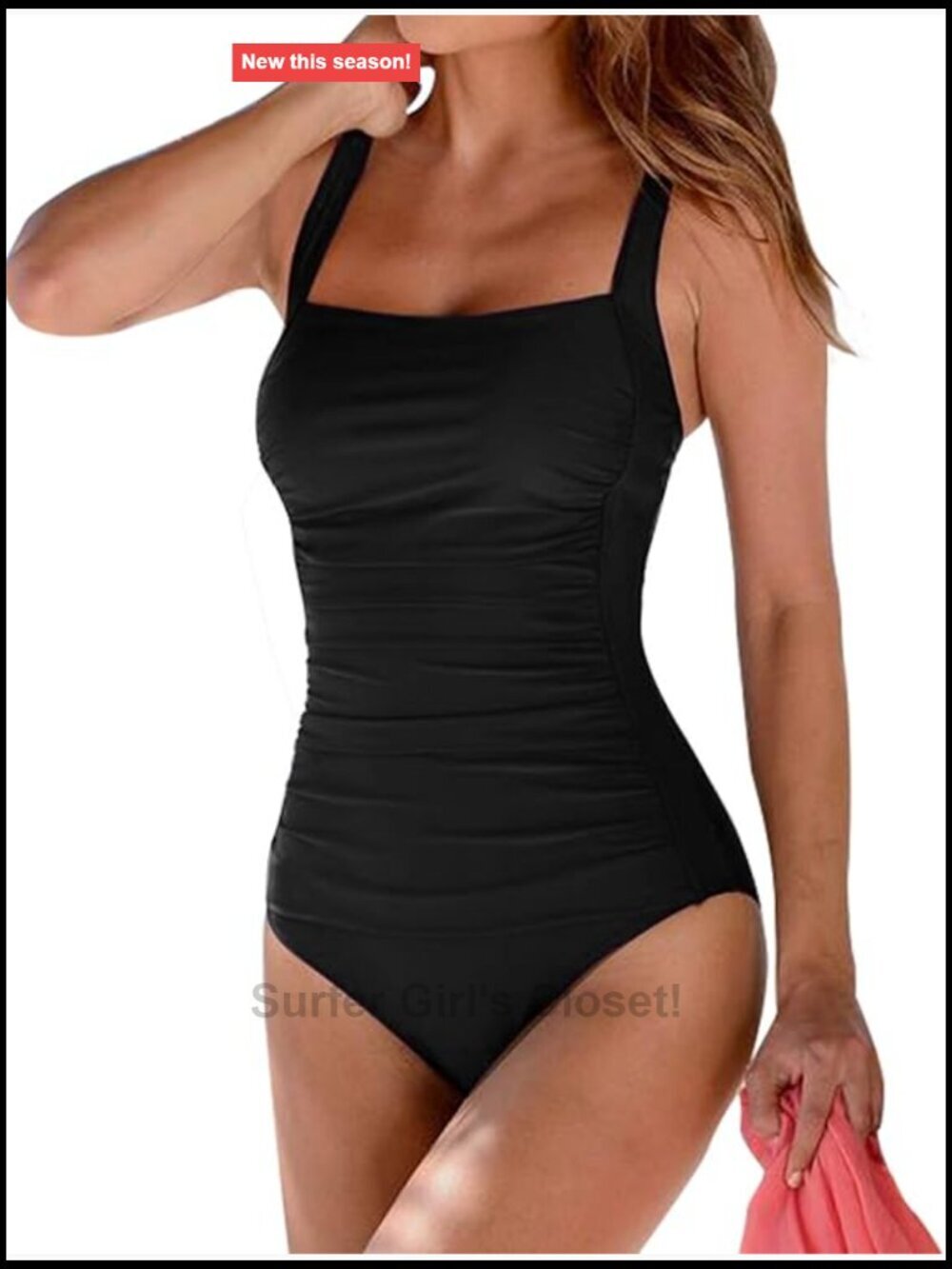Vintage Padded Push Up One Piece Swimsuit Tummy Control Plus Size Swimwear